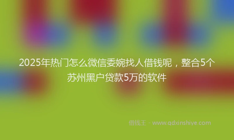2025年热门怎么微信委婉找人借钱呢，整合5个苏州黑户贷款5万的软件