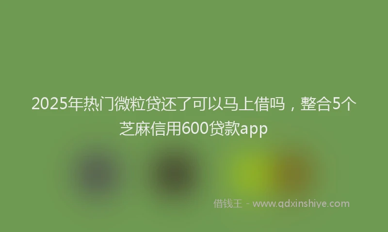2025年热门微粒贷还了可以马上借吗，整合5个芝麻信用600贷款app