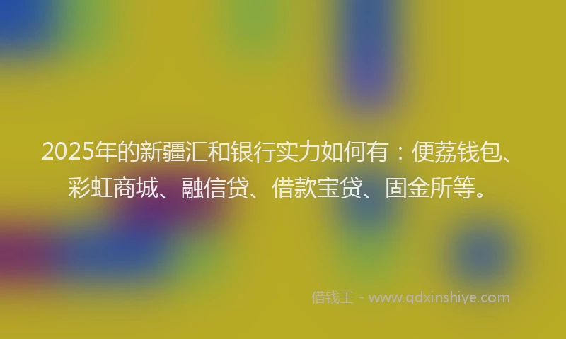 2025年的新疆汇和银行实力如何有：便荔钱包、彩虹商城、融信贷、借款宝贷、固金所等。