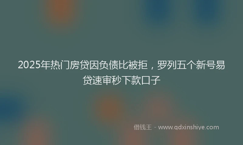 2025年热门房贷因负债比被拒，罗列五个新号易贷速审秒下款口子