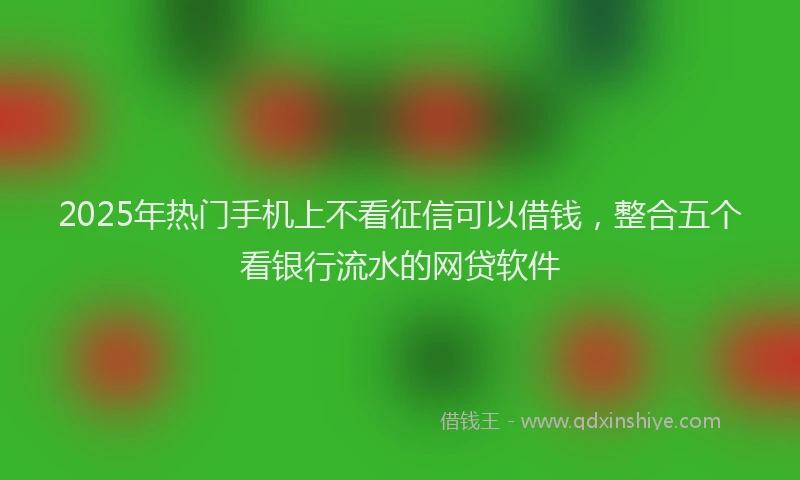 2025年热门手机上不看征信可以借钱，整合五个看银行流水的网贷软件