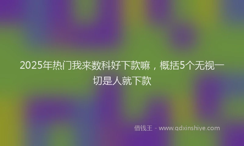 2025年热门我来数科好下款嘛，概括5个无视一切是人就下款