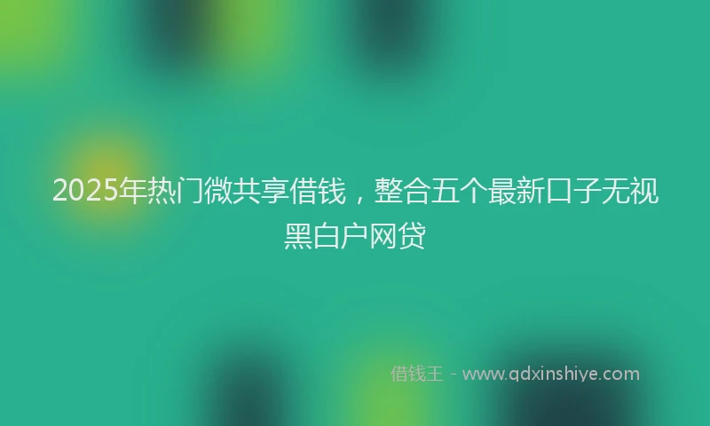 2025年热门微共享借钱，整合五个最新口子无视黑白户网贷