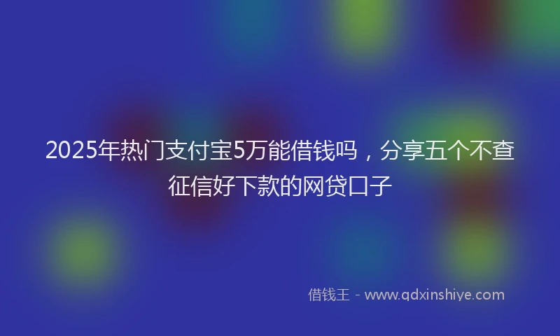 2025年热门支付宝5万能借钱吗，分享五个不查征信好下款的网贷口子