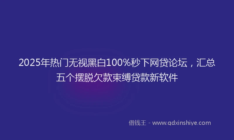 2025年热门无视黑白100%秒下网贷论坛，汇总五个摆脱欠款束缚贷款新软件