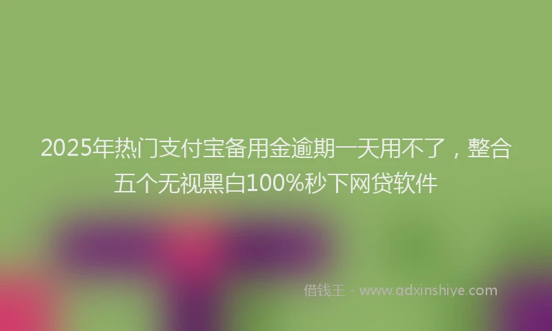 2025年热门支付宝备用金逾期一天用不了，整合五个无视黑白100%秒下网贷软件