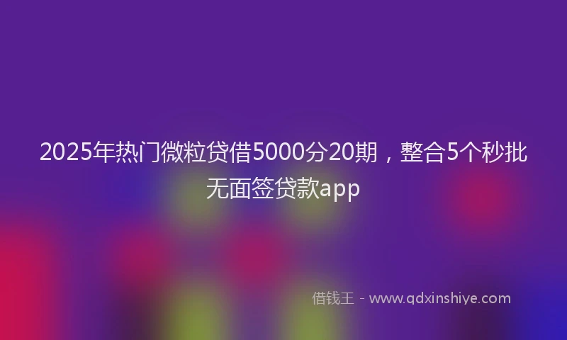 2025年热门微粒贷借5000分20期，整合5个秒批无面签贷款app