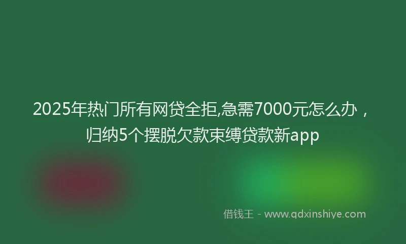 2025年热门所有网贷全拒,急需7000元怎么办，归纳5个摆脱欠款束缚贷款新app