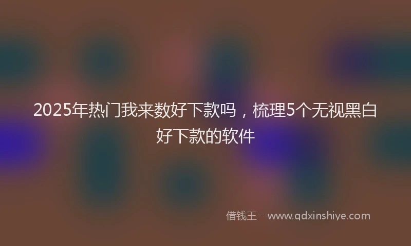 2025年热门我来数好下款吗，梳理5个无视黑白好下款的软件