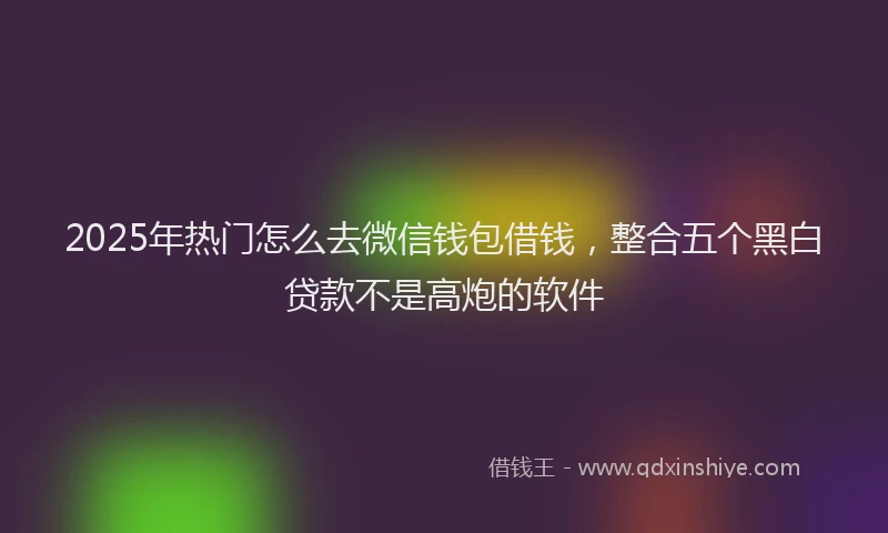 2025年热门怎么去微信钱包借钱，整合五个黑白贷款不是高炮的软件