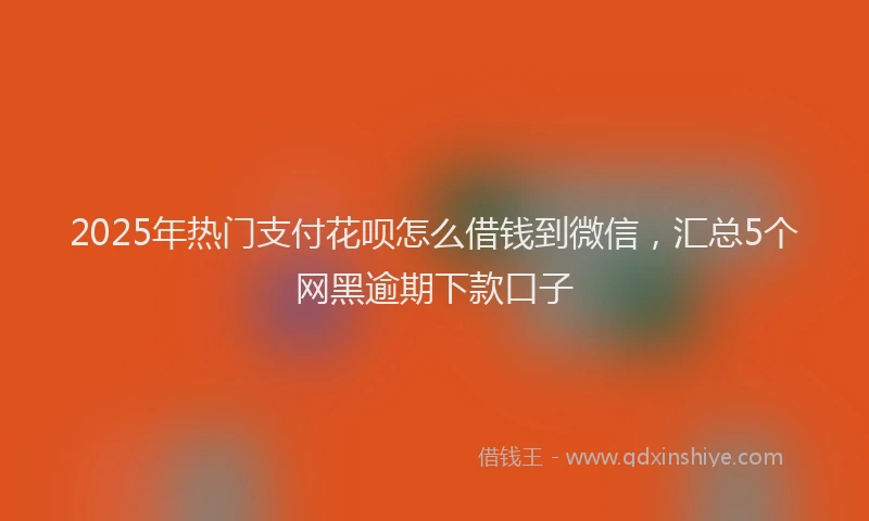 2025年热门支付花呗怎么借钱到微信，汇总5个网黑逾期下款口子