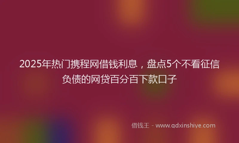 2025年热门携程网借钱利息，盘点5个不看征信负债的网贷百分百下款口子