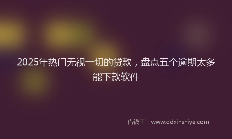 2025年热门无视一切的贷款，盘点五个逾期太多能下款软件