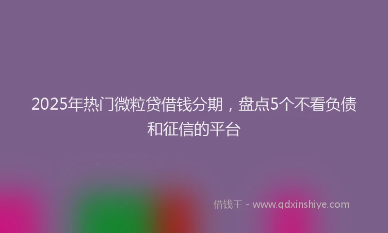 2025年热门微粒贷借钱分期，盘点5个不看负债和征信的平台