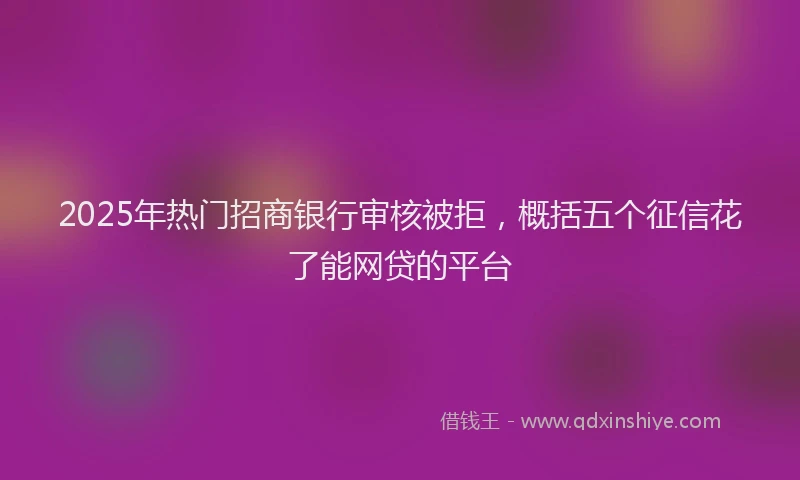 2025年热门招商银行审核被拒，概括五个征信花了能网贷的平台