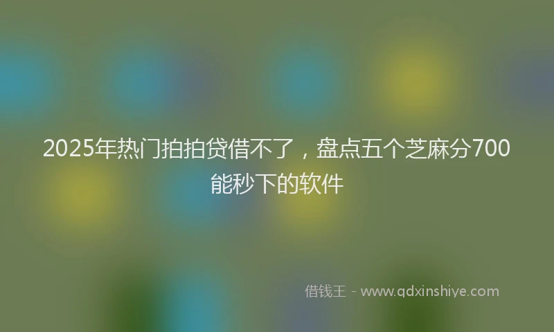 2025年热门拍拍贷借不了，盘点五个芝麻分700能秒下的软件