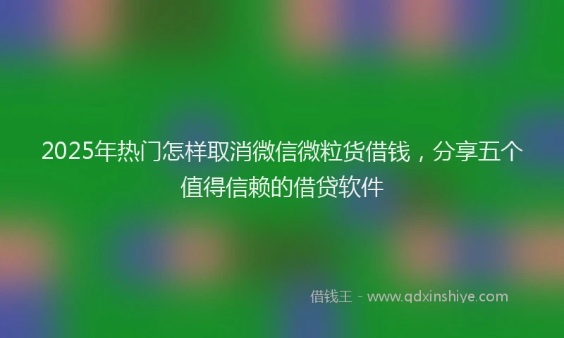 2025年热门怎样取消微信微粒货借钱，分享五个值得信赖的借贷软件
