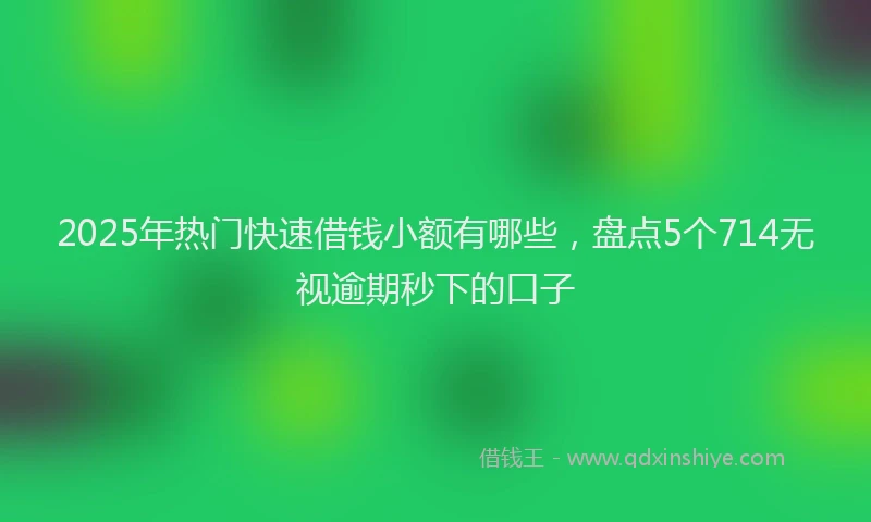 2025年热门快速借钱小额有哪些，盘点5个714无视逾期秒下的口子