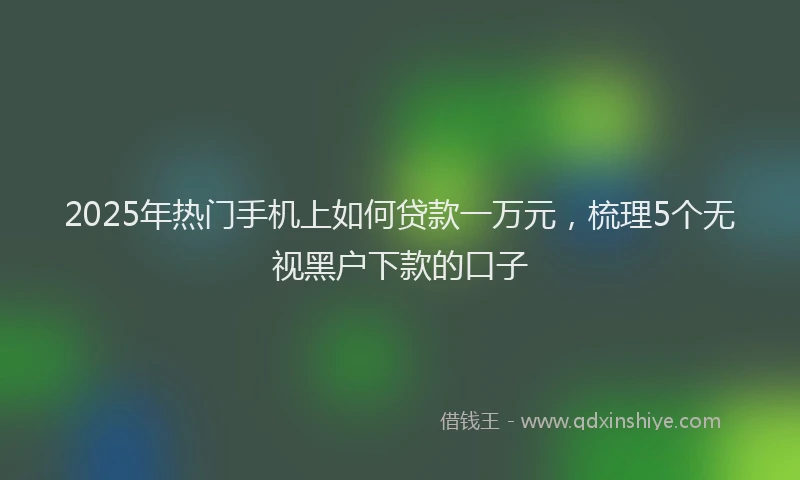 2025年热门手机上如何贷款一万元，梳理5个无视黑户下款的口子
