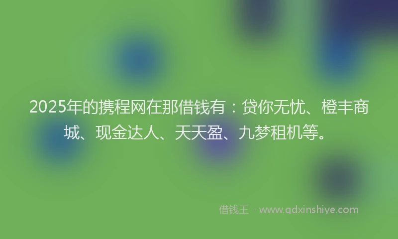 2025年的携程网在那借钱有：贷你无忧、橙丰商城、现金达人、天天盈、九梦租机等。