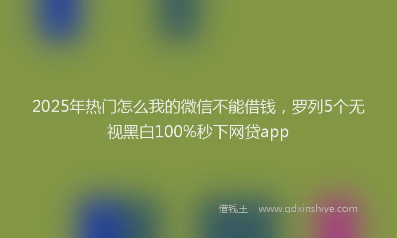 2025年热门怎么我的微信不能借钱，罗列5个无视黑白100%秒下网贷app