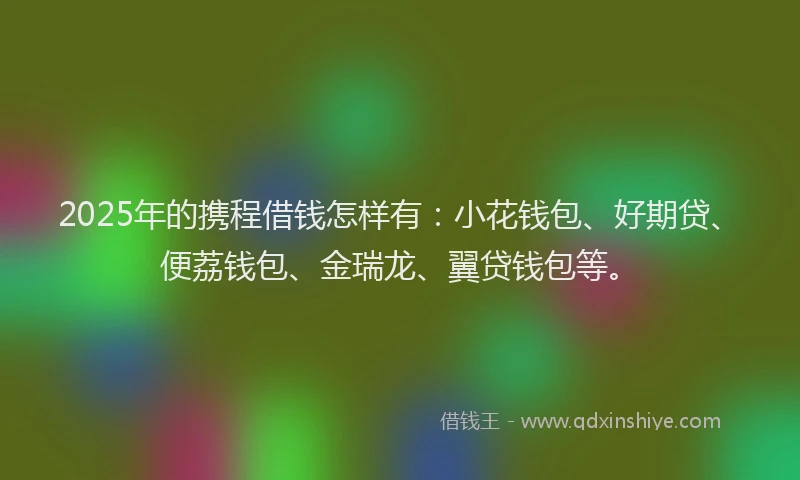 2025年的携程借钱怎样有：小花钱包、好期贷、便荔钱包、金瑞龙、翼贷钱包等。