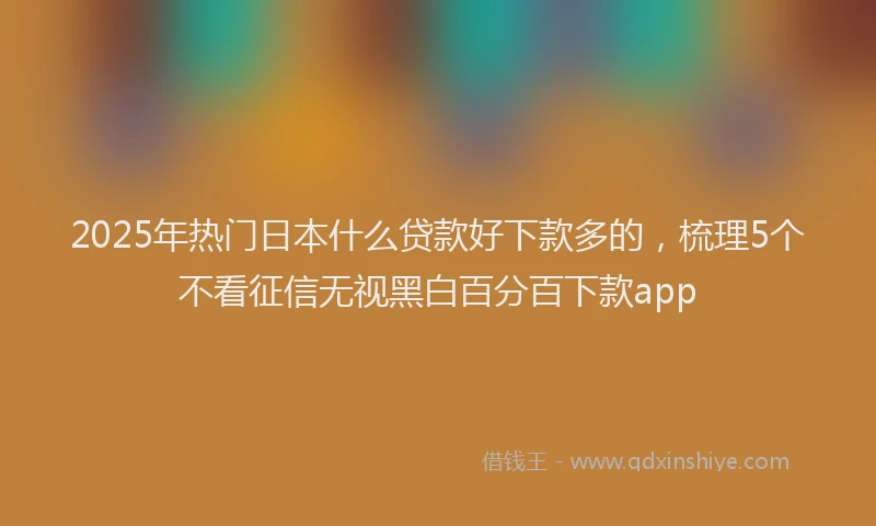 2025年热门日本什么贷款好下款多的，梳理5个不看征信无视黑白百分百下款app