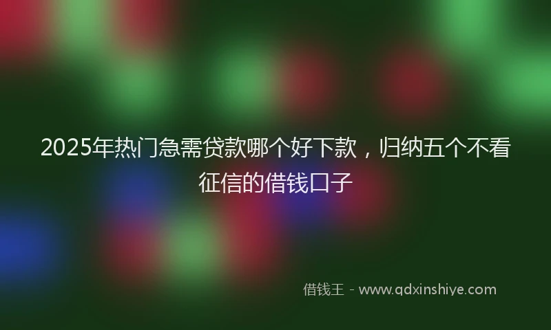 2025年热门急需贷款哪个好下款，归纳五个不看征信的借钱口子