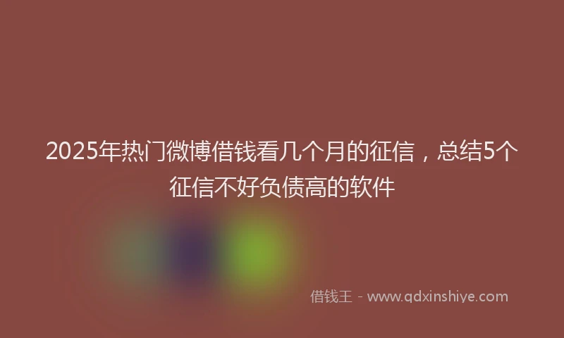 2025年热门微博借钱看几个月的征信，总结5个征信不好负债高的软件