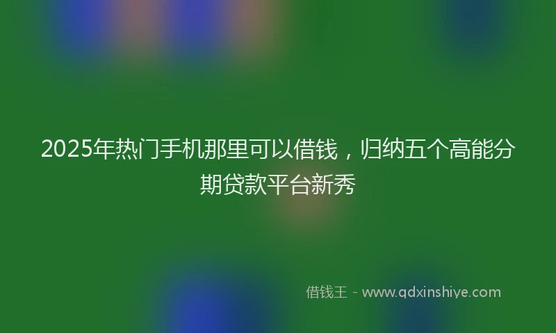 2025年热门手机那里可以借钱，归纳五个高能分期贷款平台新秀