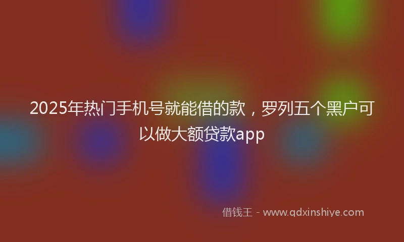 2025年热门手机号就能借的款，罗列五个黑户可以做大额贷款app