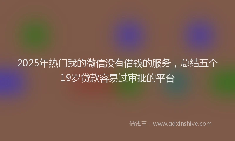 2025年热门我的微信没有借钱的服务，总结五个19岁贷款容易过审批的平台