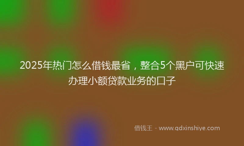 2025年热门怎么借钱最省，整合5个黑户可快速办理小额贷款业务的口子