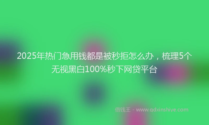 2025年热门急用钱都是被秒拒怎么办，梳理5个无视黑白100%秒下网贷平台