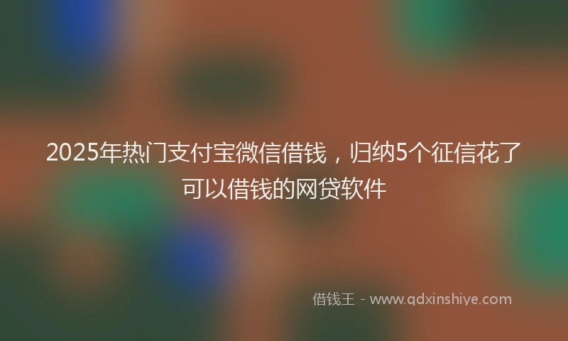 2025年热门支付宝微信借钱，归纳5个征信花了可以借钱的网贷软件