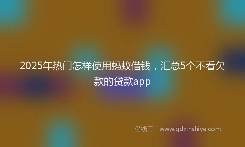 2025年热门怎样使用蚂蚁借钱，汇总5个不看欠款的贷款app