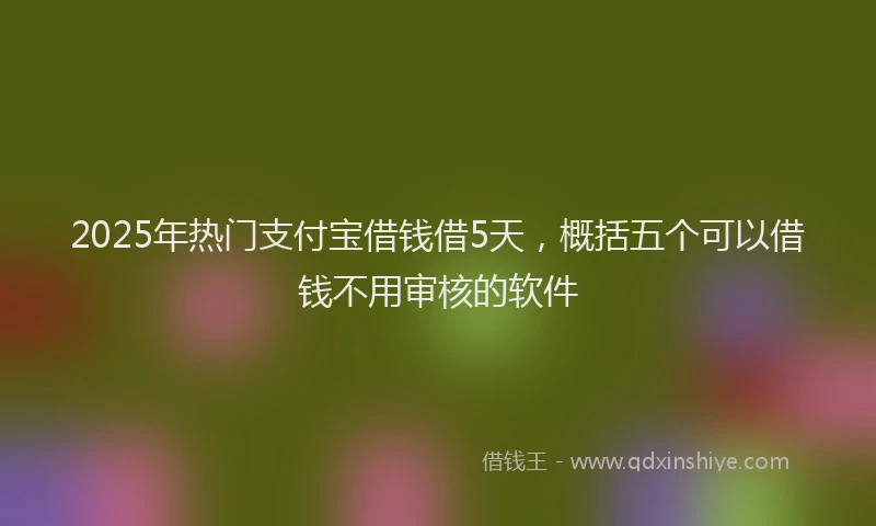 2025年热门支付宝借钱借5天，概括五个可以借钱不用审核的软件