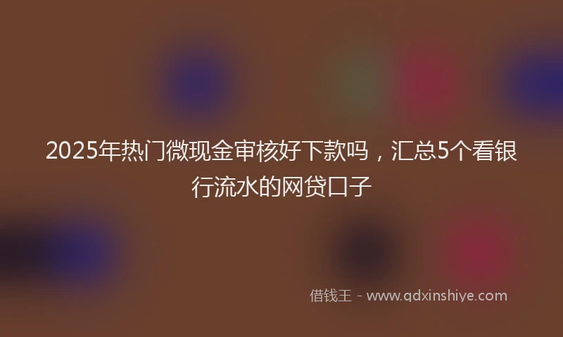 2025年热门微现金审核好下款吗，汇总5个看银行流水的网贷口子