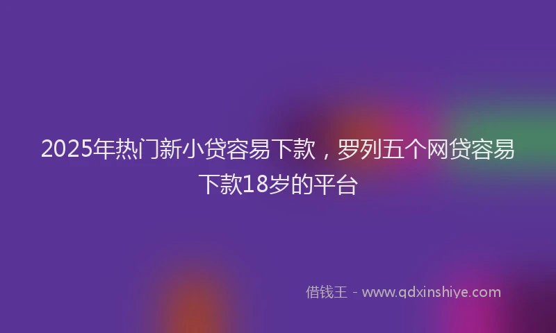 2025年热门新小贷容易下款，罗列五个网贷容易下款18岁的平台