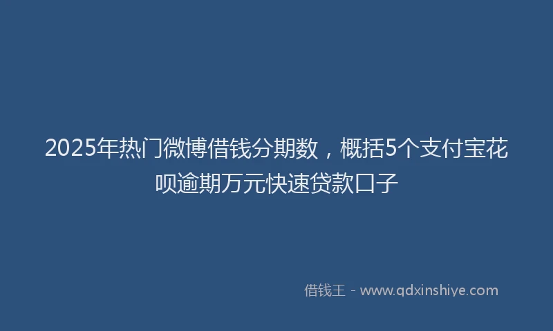 2025年热门微博借钱分期数，概括5个支付宝花呗逾期万元快速贷款口子