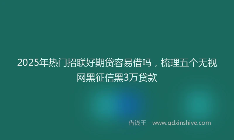2025年热门招联好期贷容易借吗，梳理五个无视网黑征信黑3万贷款