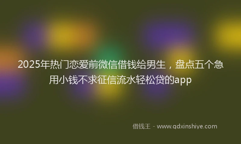2025年热门恋爱前微信借钱给男生，盘点五个急用小钱不求征信流水轻松贷的app