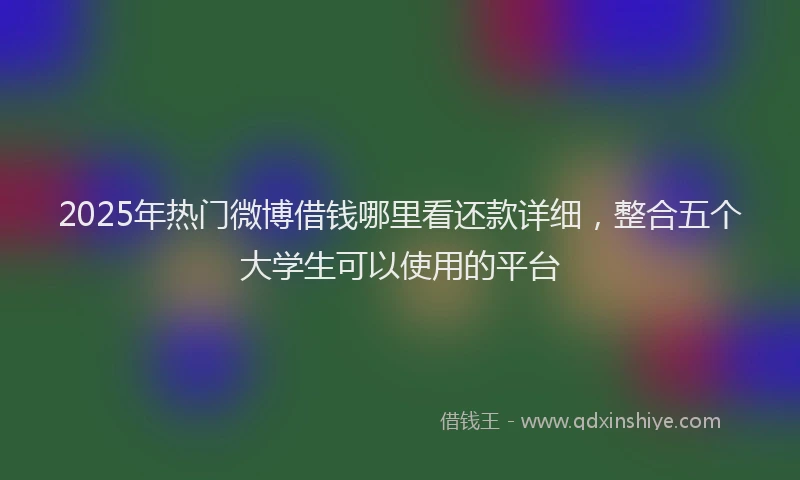 2025年热门微博借钱哪里看还款详细，整合五个大学生可以使用的平台