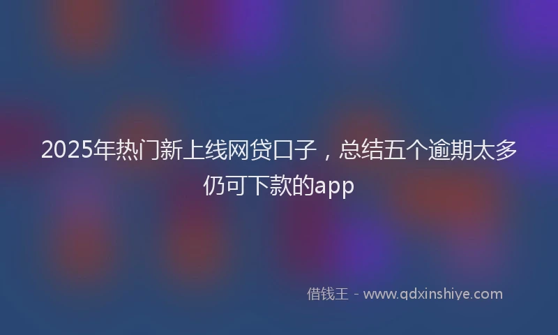 2025年热门新上线网贷口子，总结五个逾期太多仍可下款的app