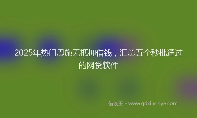 2025年热门恩施无抵押借钱，汇总五个秒批通过的网贷软件