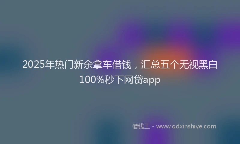 2025年热门新余拿车借钱，汇总五个无视黑白100%秒下网贷app