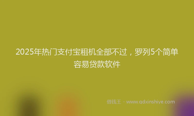 2025年热门支付宝租机全部不过，罗列5个简单容易贷款软件