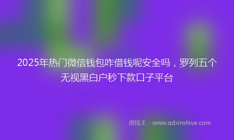2025年热门微信钱包咋借钱呢安全吗，罗列五个无视黑白户秒下款口子平台