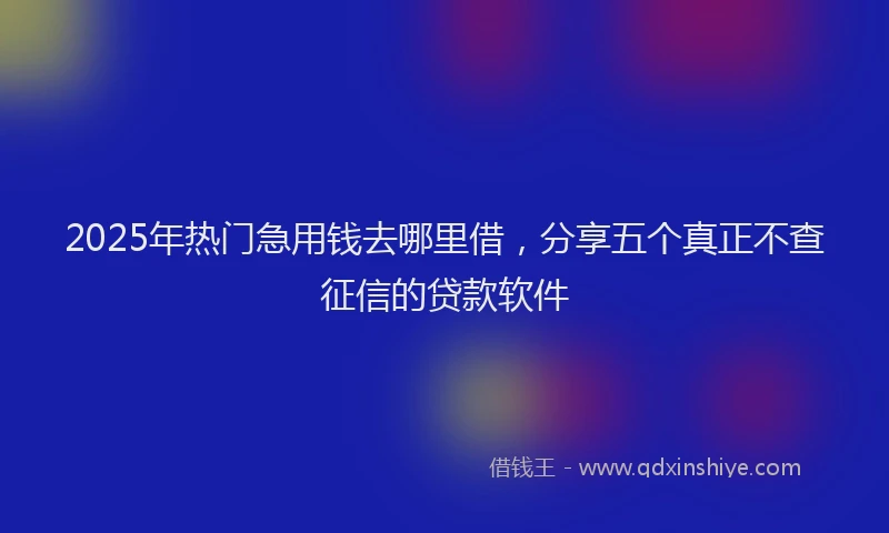 2025年热门急用钱去哪里借，分享五个真正不查征信的贷款软件