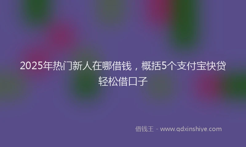 2025年热门新人在哪借钱，概括5个支付宝快贷轻松借口子